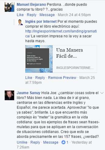 comentarios en Facebook